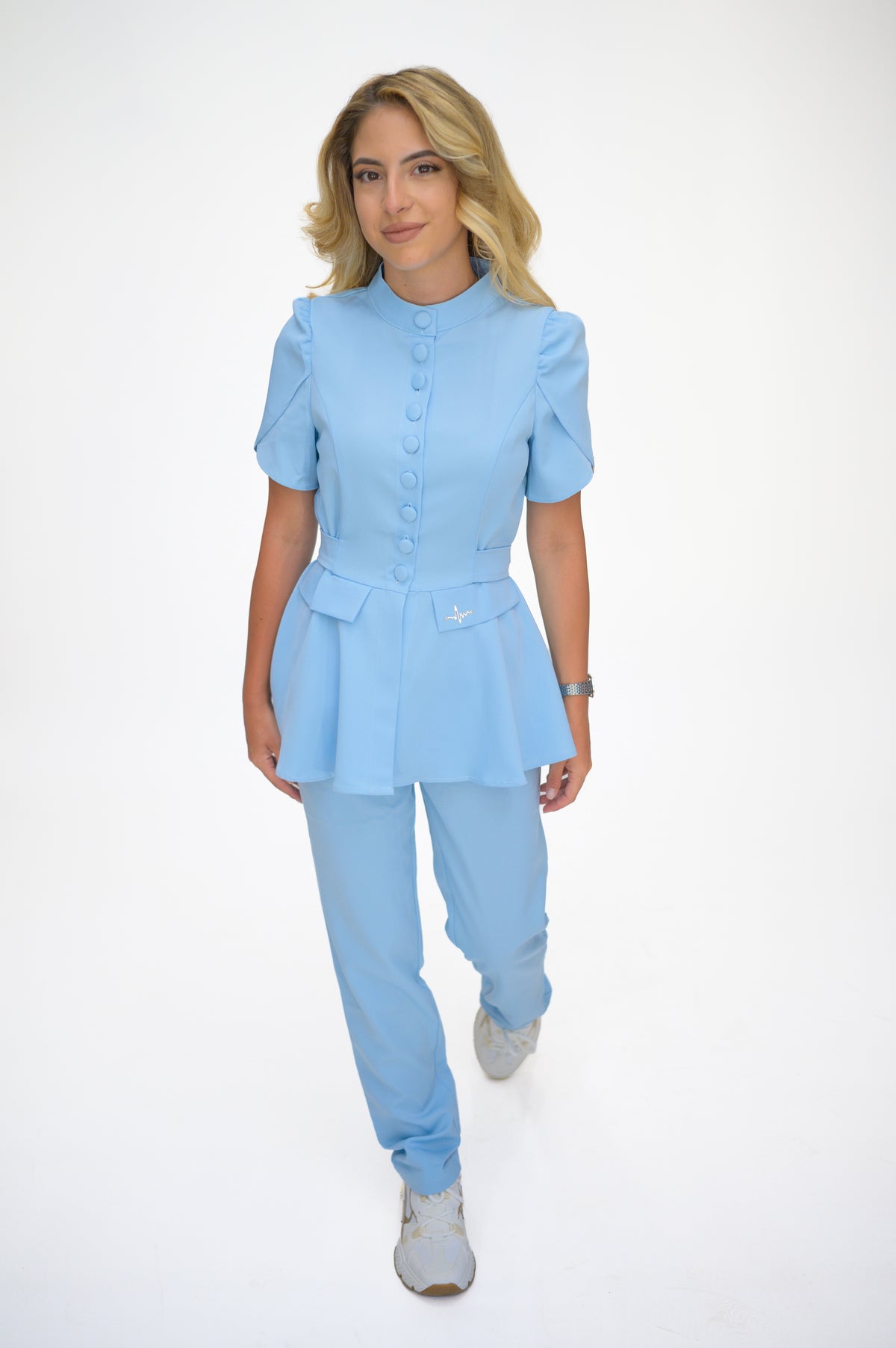 Медицински екип Button Up Baby Blue