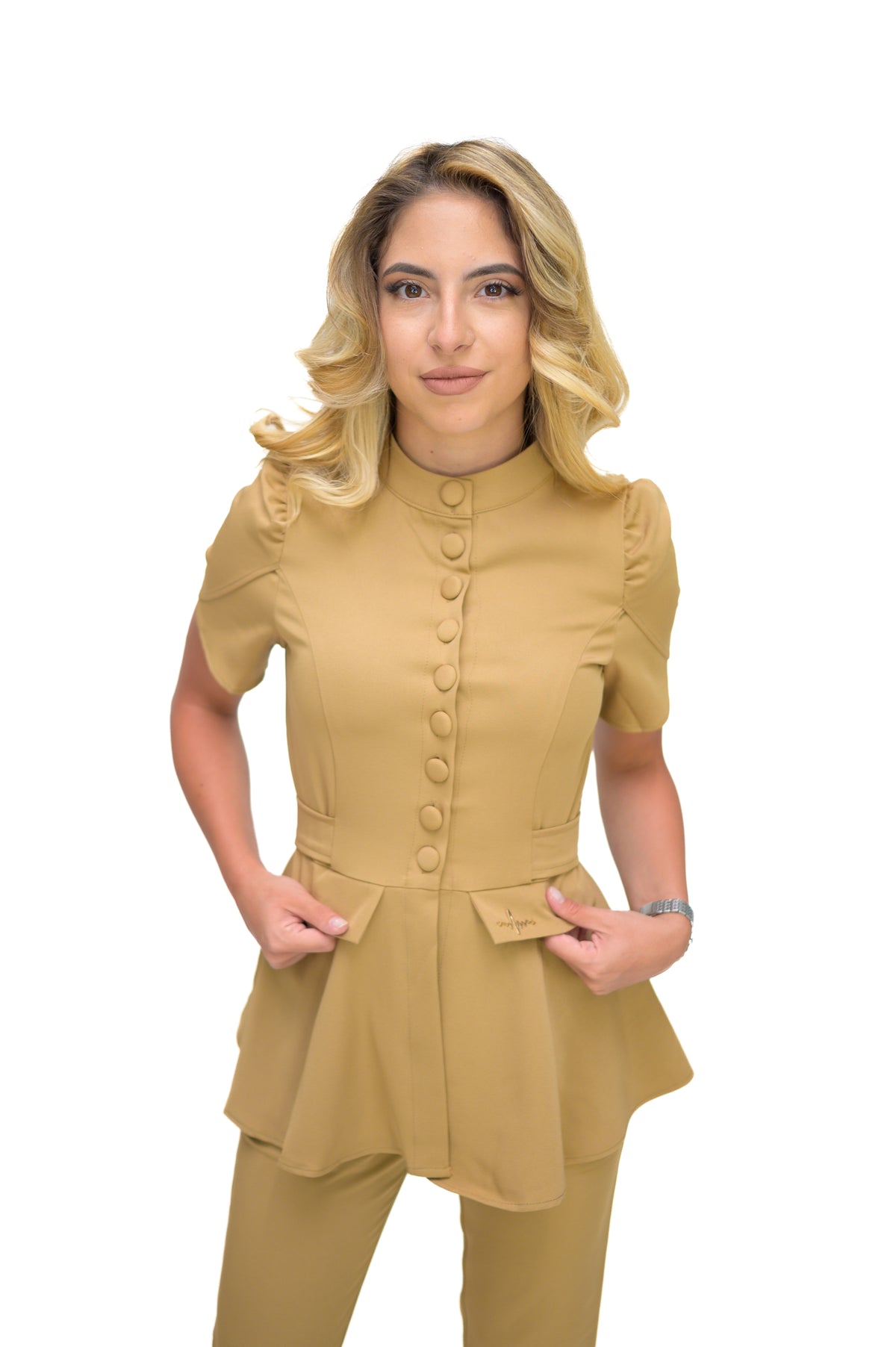 Медицински екип Button Up Beige