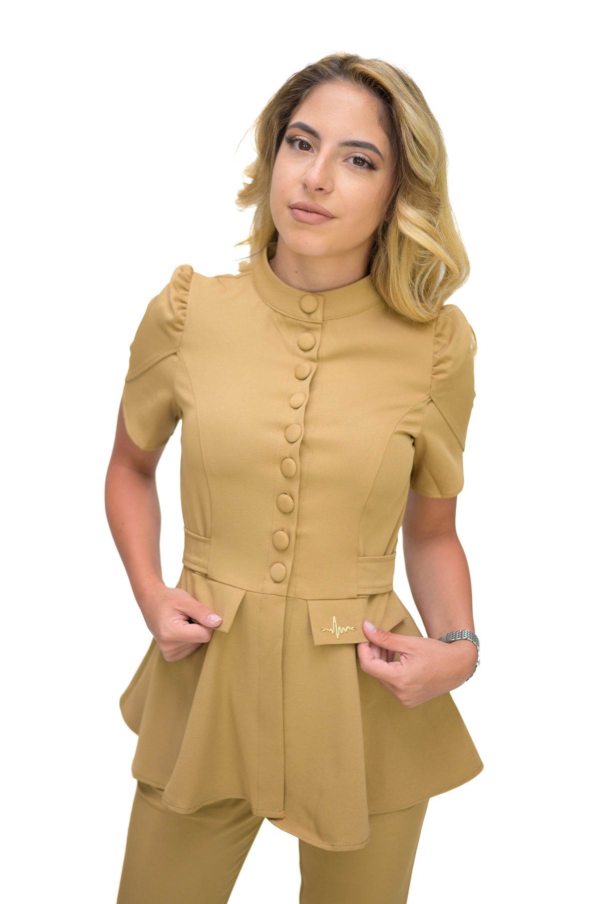 Медицински екип Button Up Beige