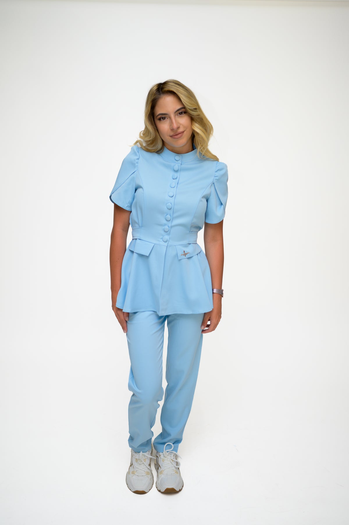 Медицински екип Button Up Baby Blue