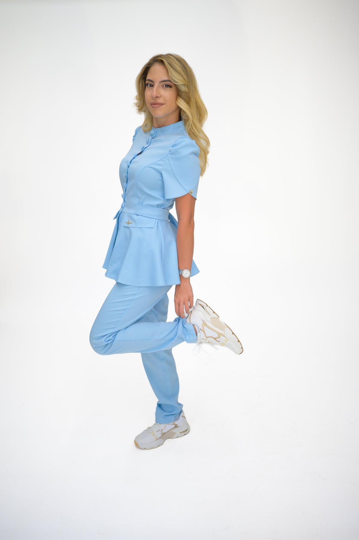 Медицински екип Button Up Baby Blue