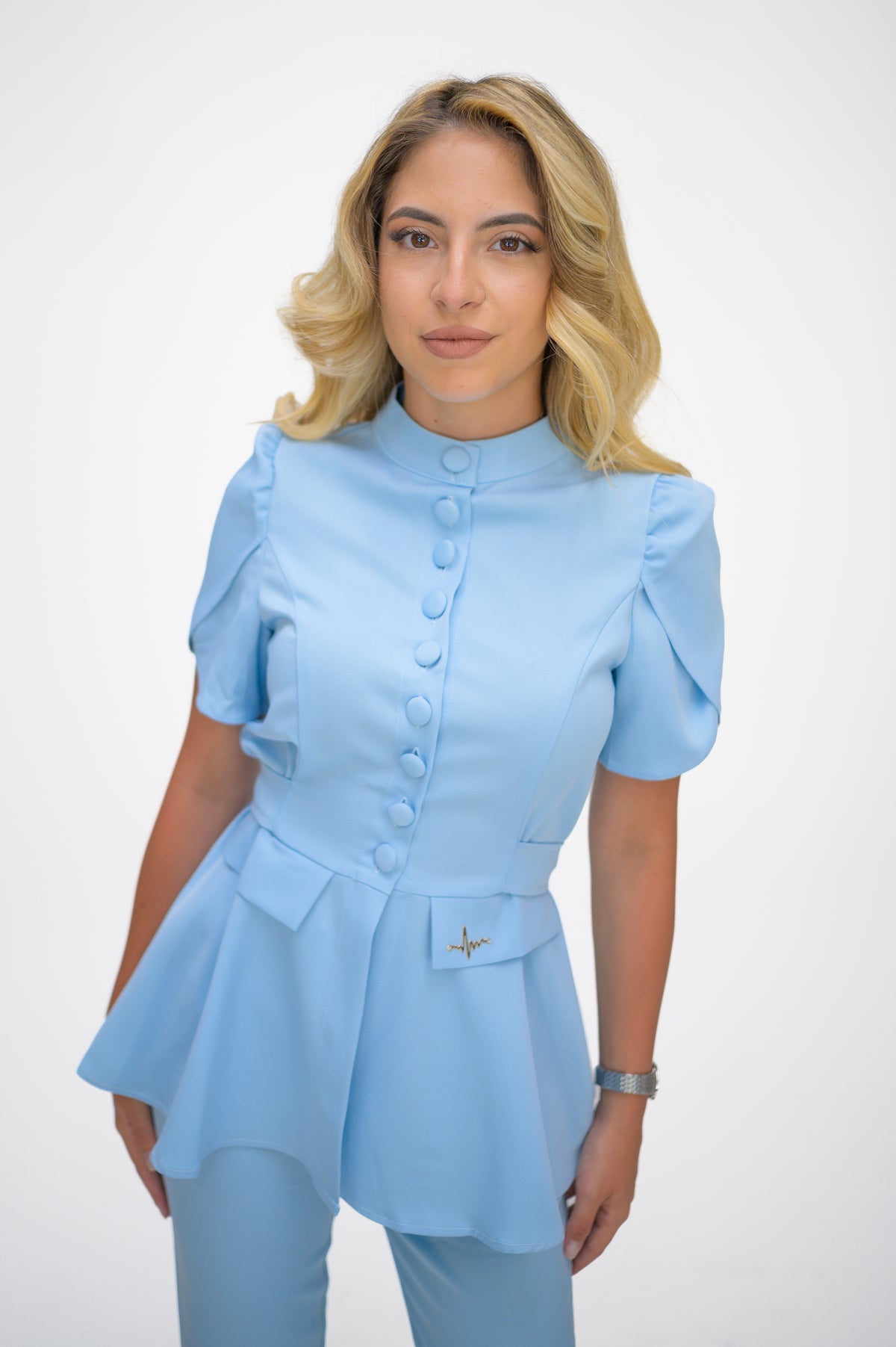 Медицински екип Button Up Baby Blue