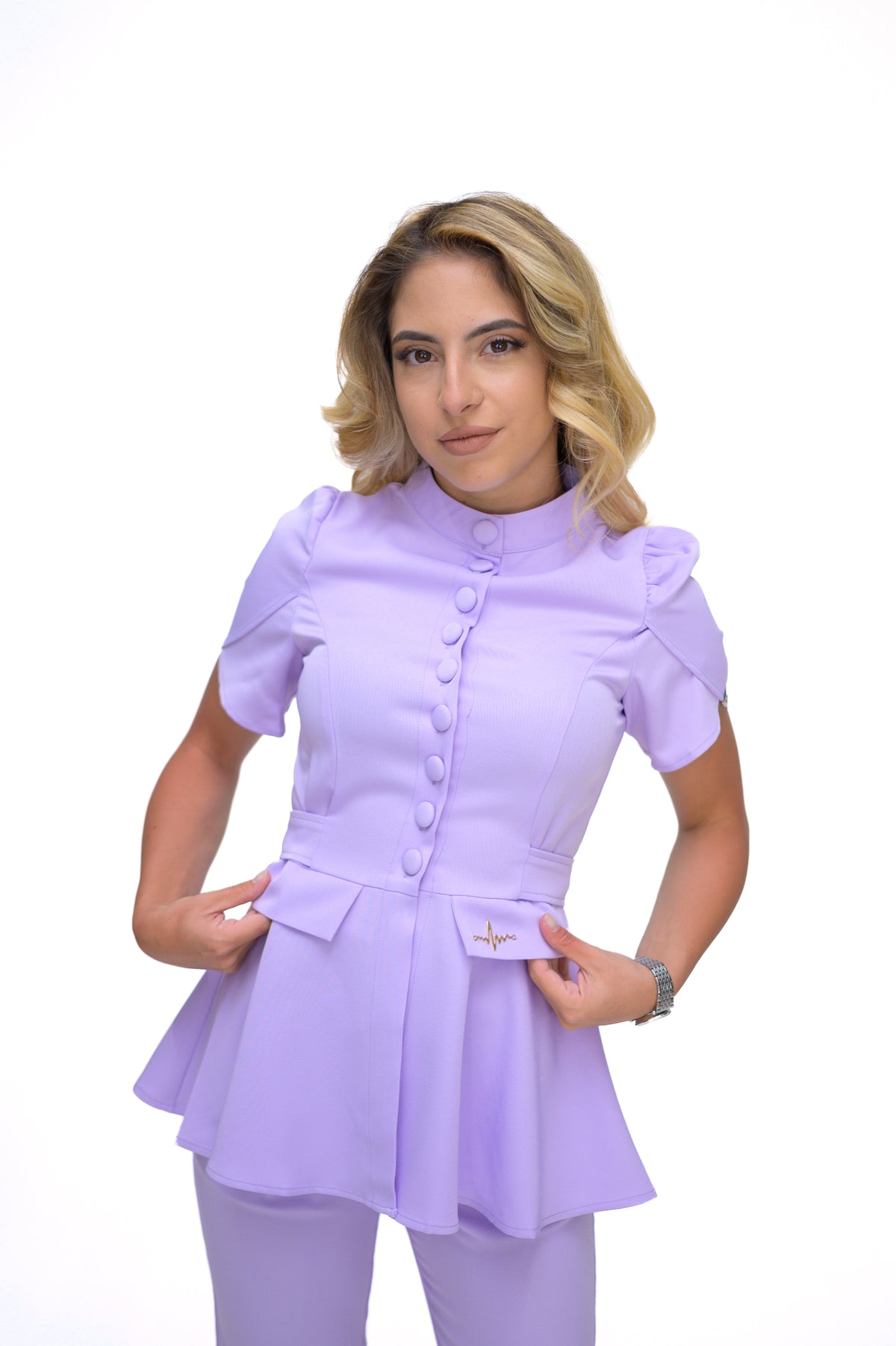 Медицински екип Button Up Lavender