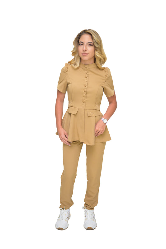 Медицински екип Button Up Beige